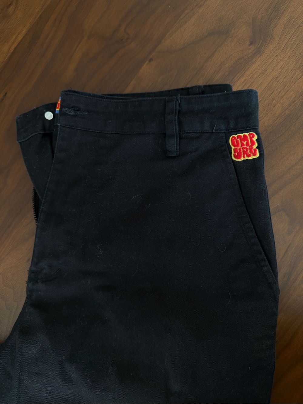 Empyre Black Straight-Leg Chinos with Red Logo - Picture 2 of 3